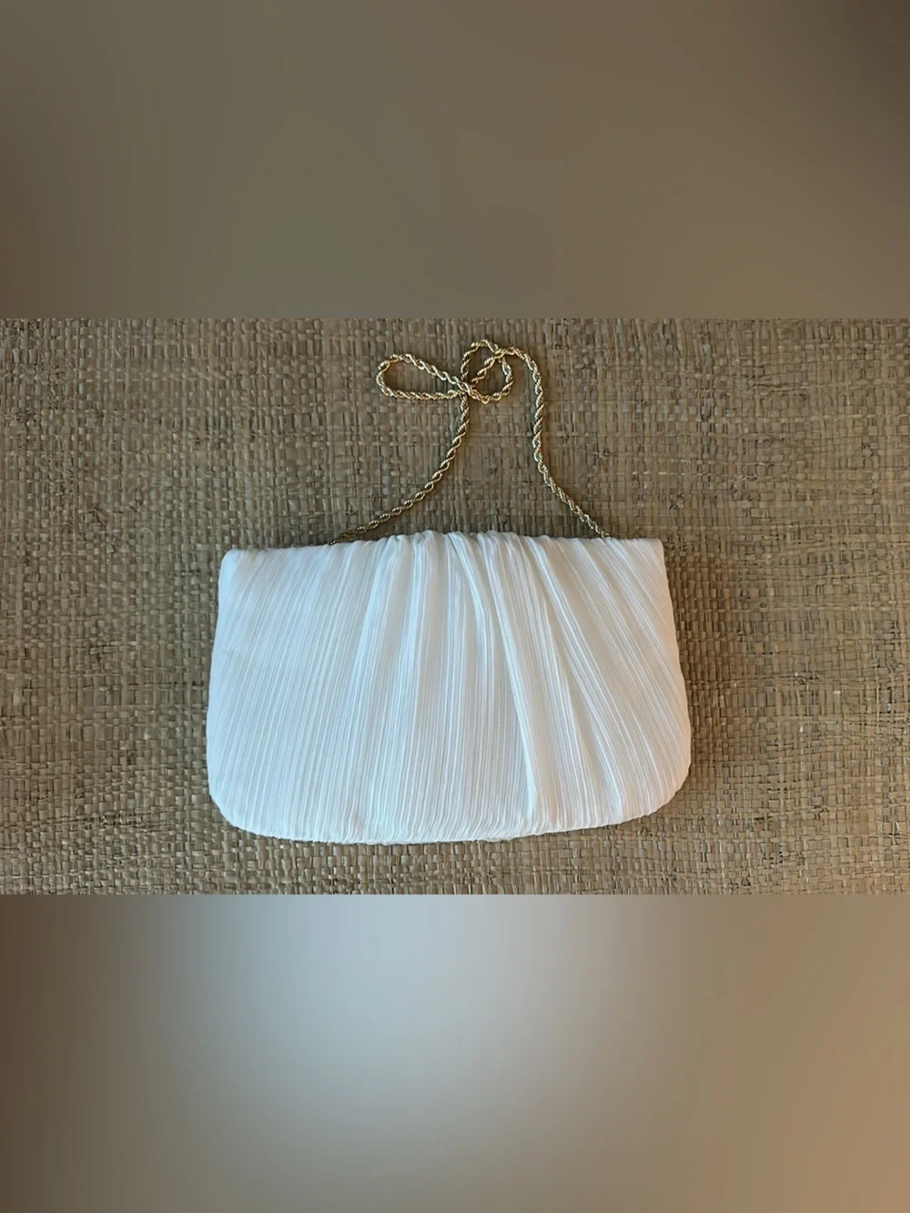 Loeffler Randall Brit Flat Pleated Pouch in Pearl